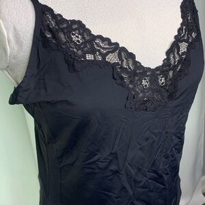 Elegant Black Lace Trim Camisole